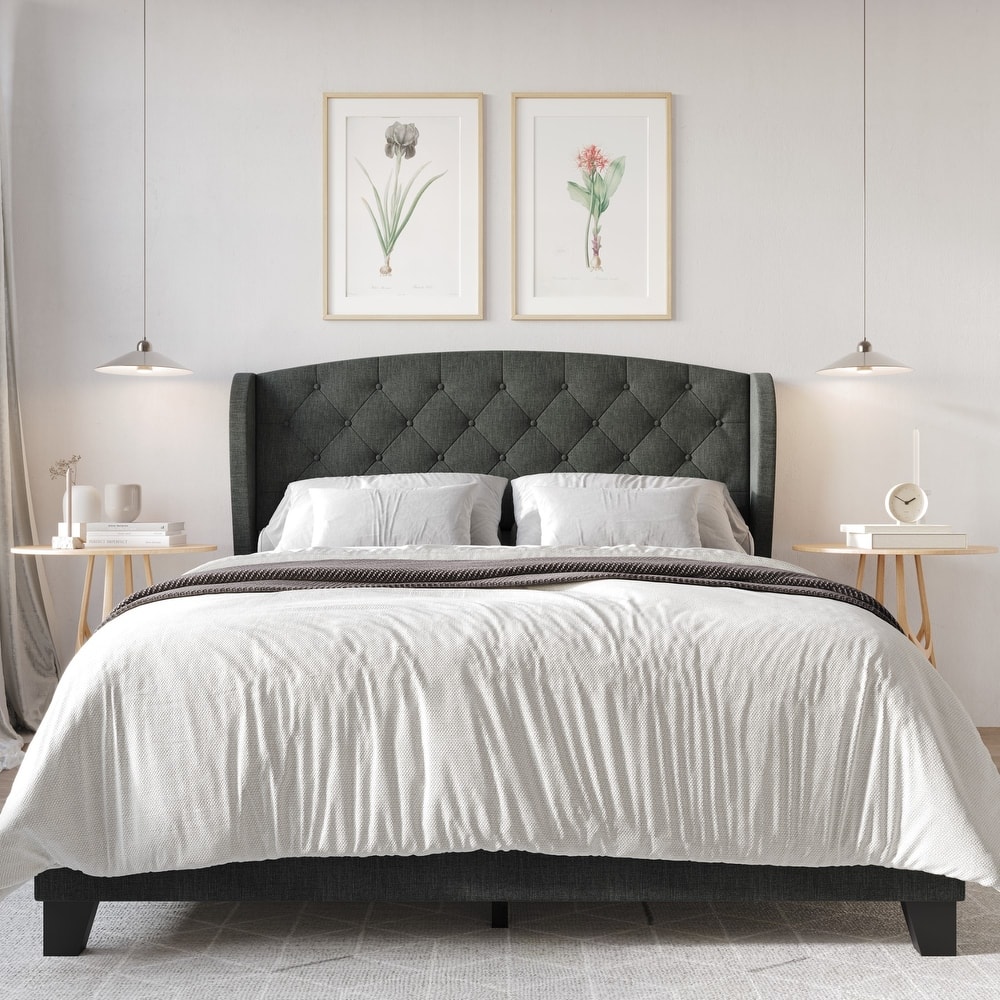 Clayfell Hartford Tufted Upholstered Panel Bed