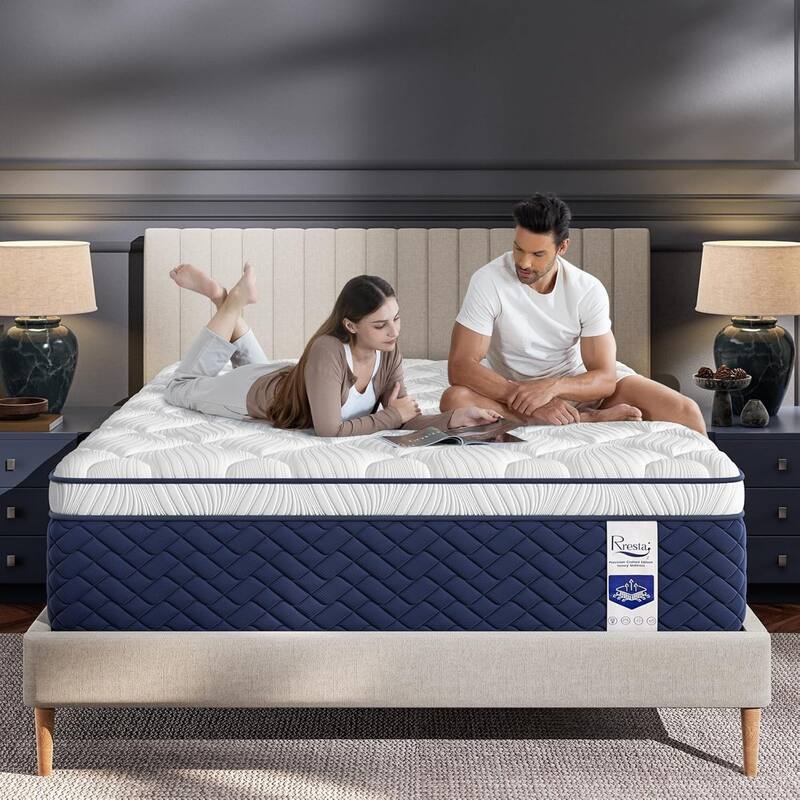 Roomfitters 12 Inch Queen/Full/King Hybrid Mattress, 5-Zone Gel Memory Foam and Pocket Spring Bed for Back and Hip Relief
