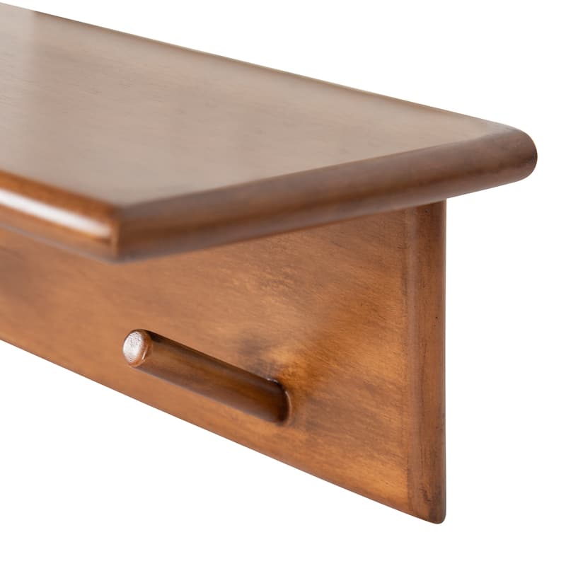 Kate and Laurel Alta Floating Wood Shelf with 5 Posts