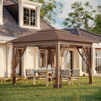 12' x 12' Pop Up Canopy Tent with Netting and Carry Bag