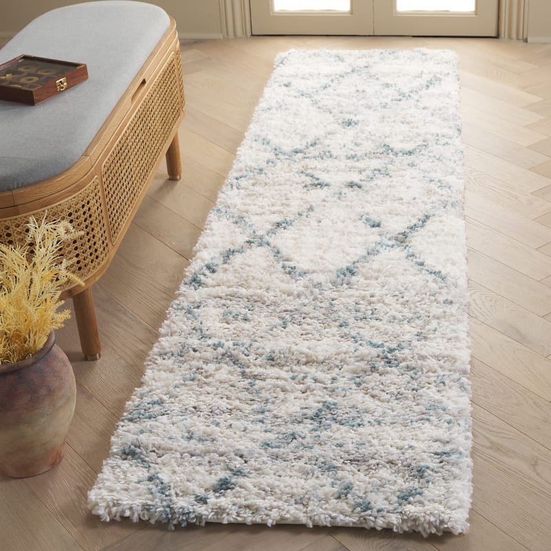 SAFAVIEH Fontana Shag Marye Modern Trellis 2-inch Thick Rug