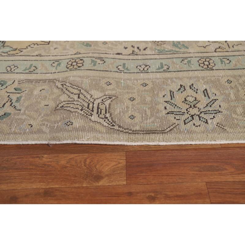 Geometric Tabriz Persian Vintage Rug Handmade Traditional Wool Carpet - 9'2" x 12'5"