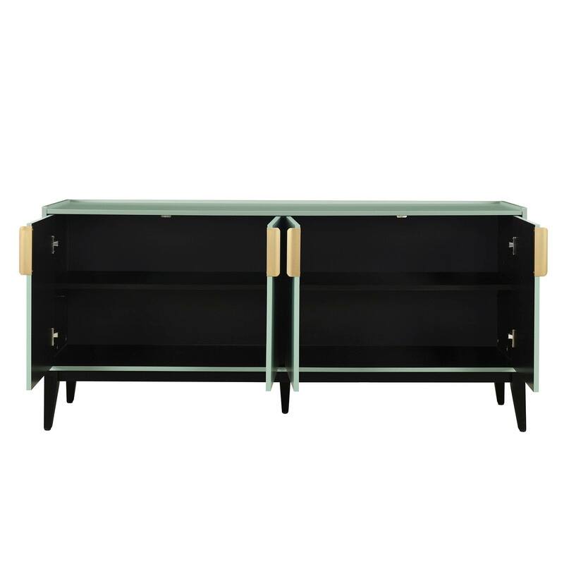 Modern Storage Cabinet with Adjustable Shelf, Buffet Sideboard Wooden Cabinet with 4 Doors for Hallway, Kitchen