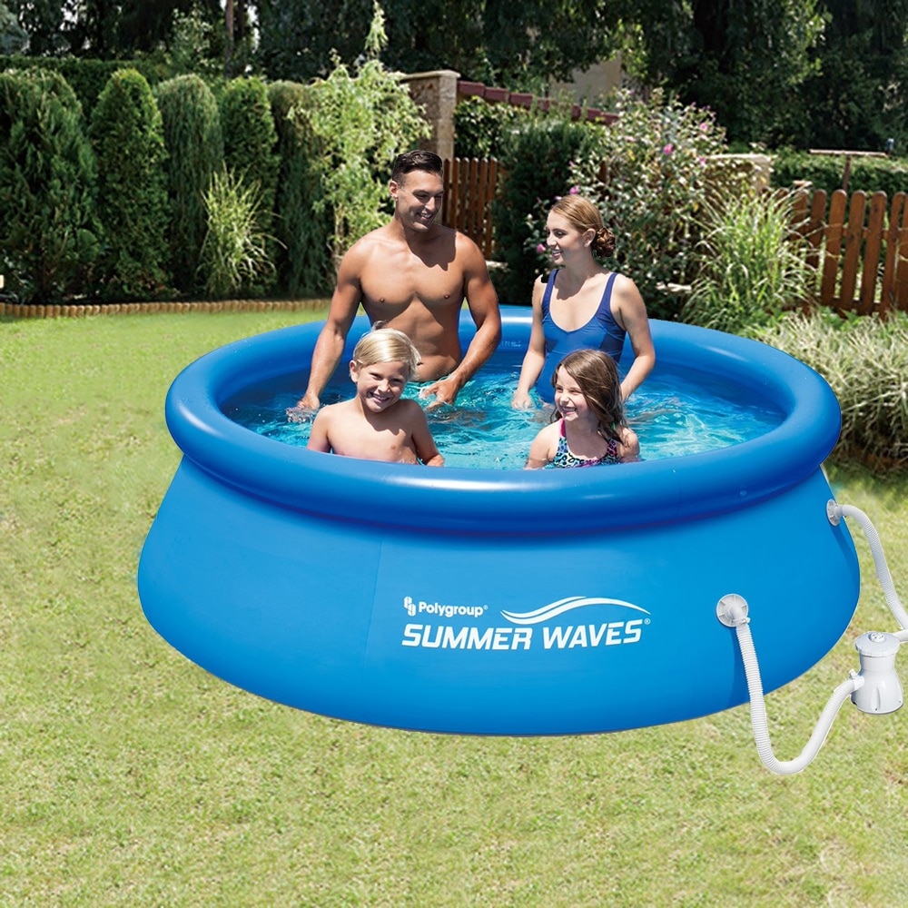 Summer Waves 10ft x 2.5ft Above Ground Inflatable Swimming Pool with Pump for sale online 