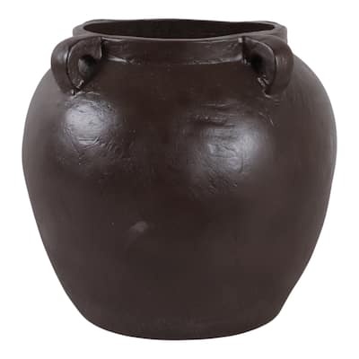 Pottery Terracotta Vase Handmade Handles Rustic Amphora Accent Vessel