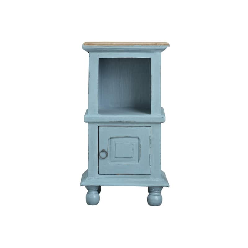 Solid Wood End Table - Fully Assembled Side Table for Living Room, Bedroom, Coastal Decor - 26.5