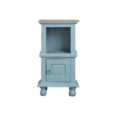Solid Wood End Table - Fully Assembled Side Table for Living Room, Bedroom, Coastal Decor - 26.5