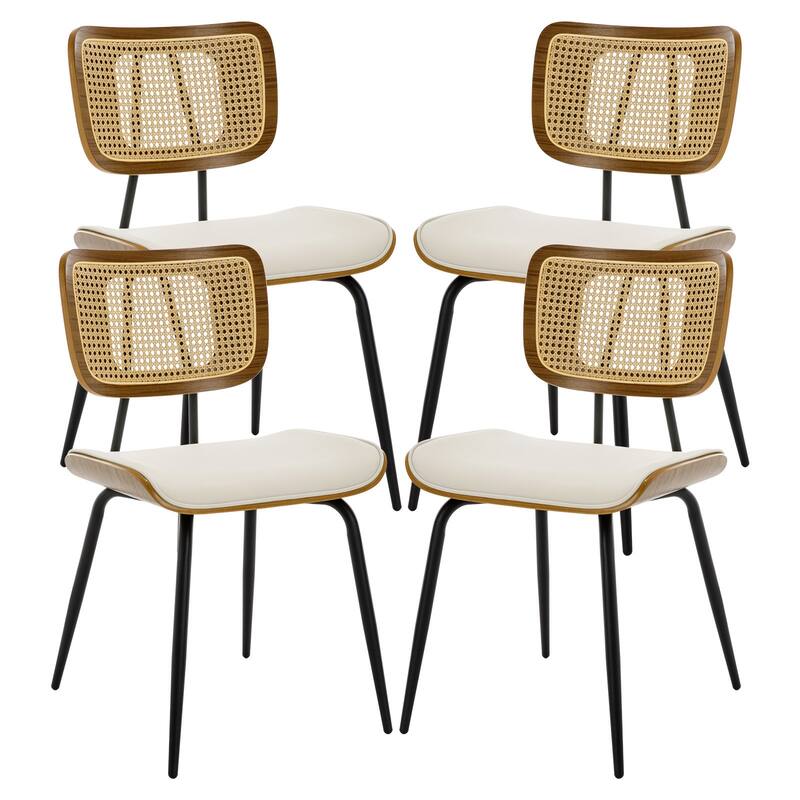 Faux Leather Upholstered Dining Chairs Set of 2/4 - 33.5"H x 19.3"W x 23"D