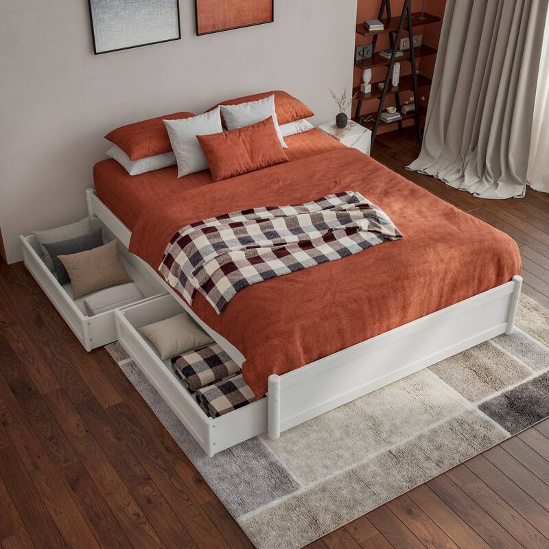 Barcelona Panel Platform Bed with Storage Drawers