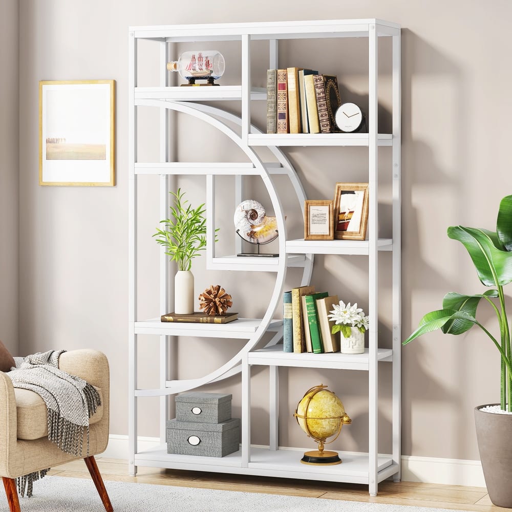 Bookshelf 5 Shelf Bookcase, Industrial Etagere Bookcase with 8-Open Storage Shelf