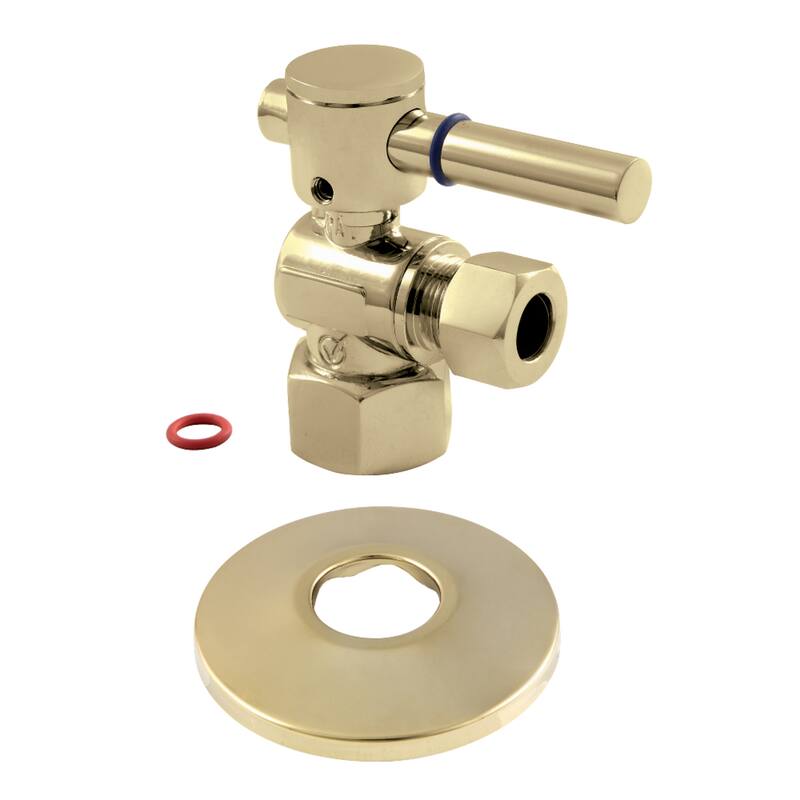 Kingston Brass 1/2-Inch FIP x 3/8-Inch OD Comp Quarter-Turn Angle Stop Valve with Flange