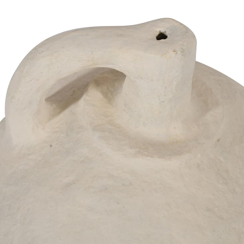 Paper Mache Vase Dia 18" Off-White - Off-White