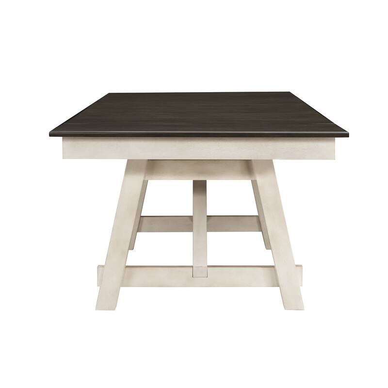 Freyya Chalk Gray Fabric Extendable Dining Room Set