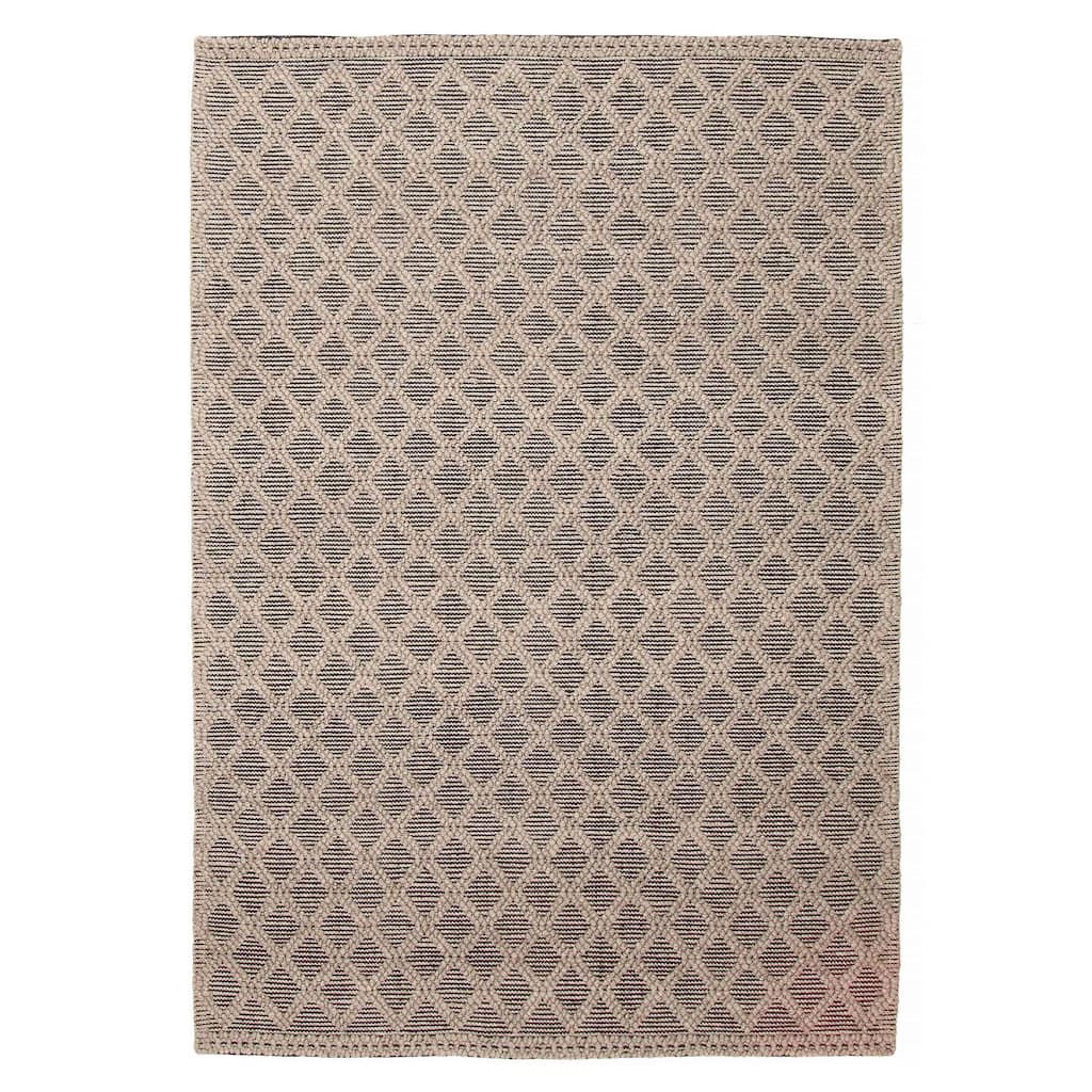 ECARPETGALLERY Braid weave Sienna Taupe Wool Rug - 5'3 x 7'6