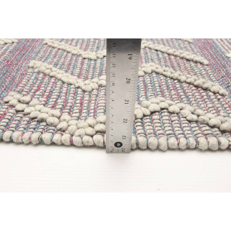 ECARPETGALLERY Braid weave Sienna Grey Wool Rug - 6'2 x 9'0