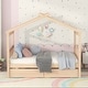 preview thumbnail 5 of 43, Full Size Wooden House Bed with Drawers Natural
