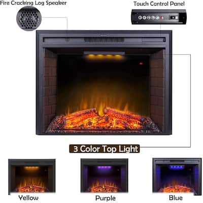 Electric Fireplace, 30-72 Inches Fireplace Insert with Fire Crackling Sound.