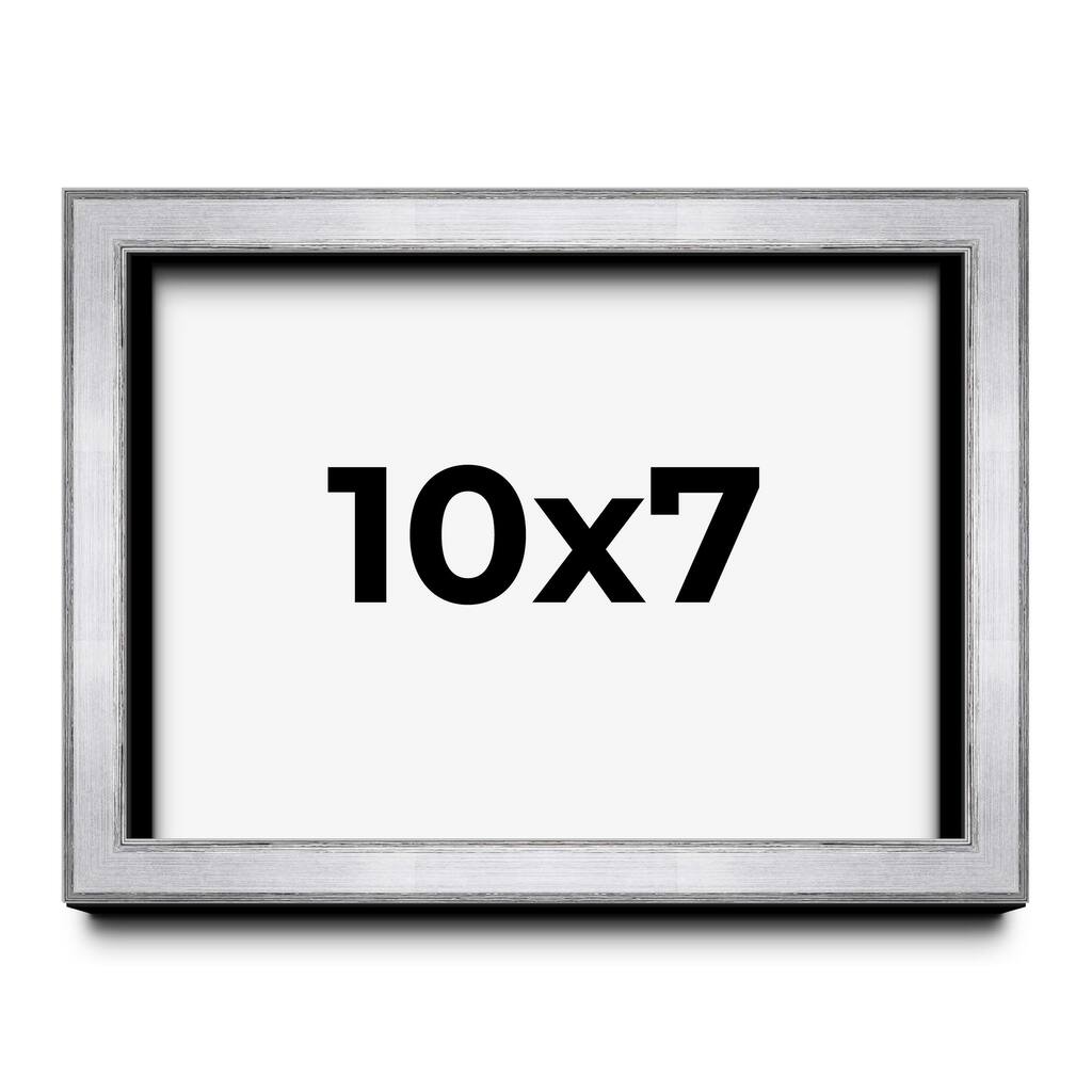 10x7 Shadow Box Frame Silver | 1.375 Inches Deep Real Wood