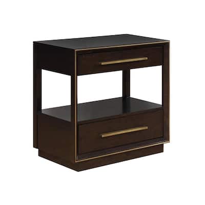 2 Drawers Nightstand with Shelf