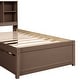 preview thumbnail 13 of 13, Walnut Platform Twin Bed Frame with 2 Drawers, USB Charg
