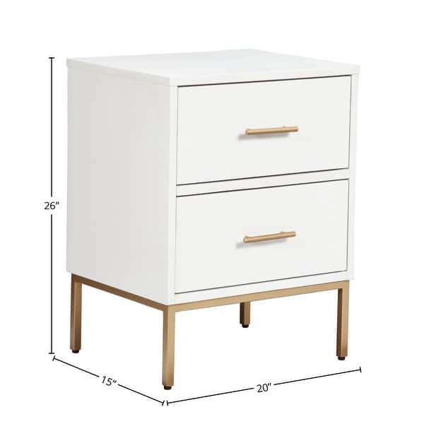 Alpine Furniture Madelyn Two Drawer Wood Nightstand in White On Sale Bed Bath & Beyond