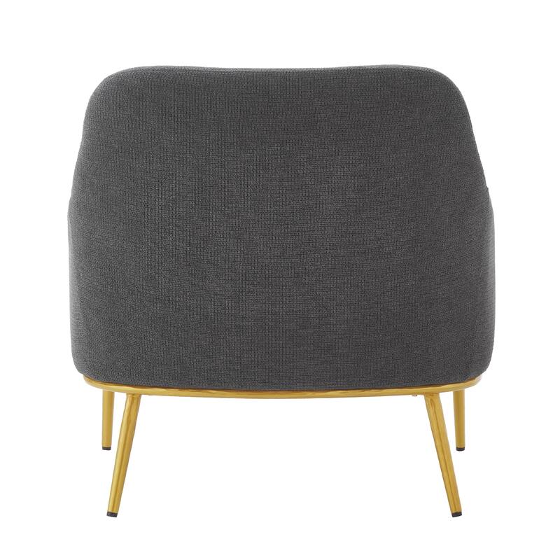 Christopher Knight Home - Modern Upholstered Armchair with Gold Metal Legs and Curved Backrest