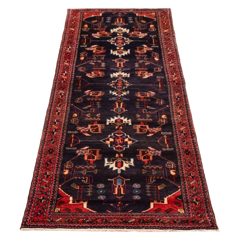 ECARPETGALLERY Hand-knotted Anadol Navy Wool Rug - 3'7 x 10'4