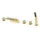 preview thumbnail 12 of 11, Deck Mount Tub Faucet With Hand Sprayer Brass Roman Bathtub Faucet Modern Waterfall Tub Filler With Handheld Showe Brushed Gold
