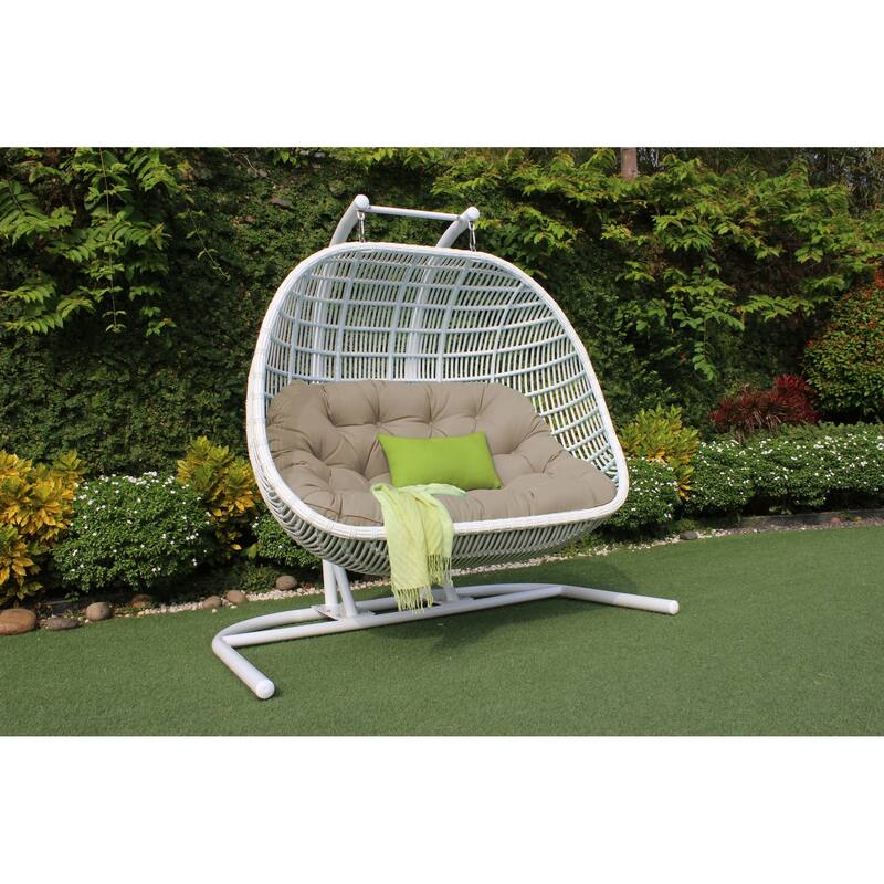 Renava San Juan Outdoor White & Grey Hanging Chair