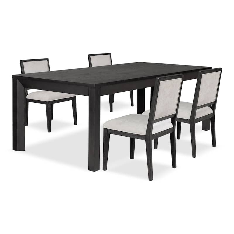 Furniture of America Durem Modern 5-Piece Solid Wood Extendable Dining Table Set
