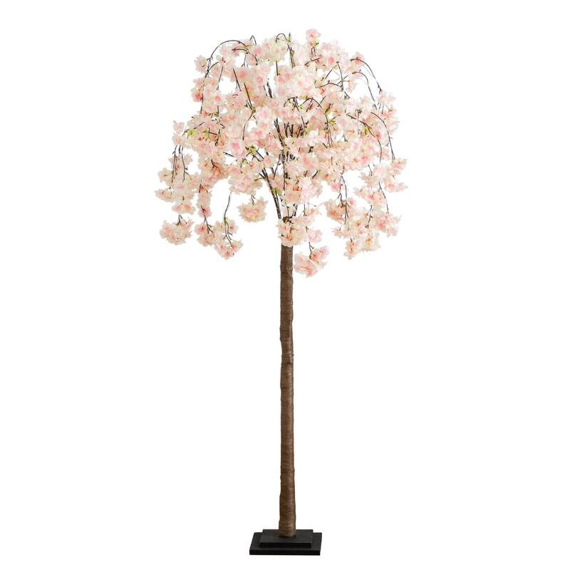 Pre-Lit Cascading Cherry Blossom Artificial Tree - 5' - Warm White LED Lights