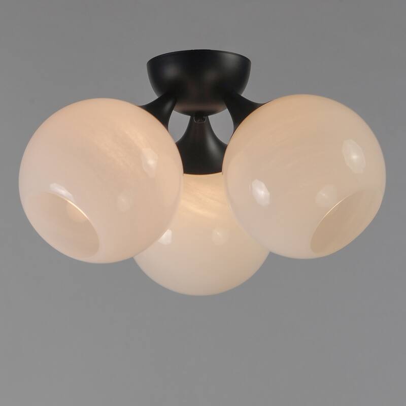 Maxim 21225MR Neve 3 Light 19" Wide Semi-Flush Ceiling Fixture with