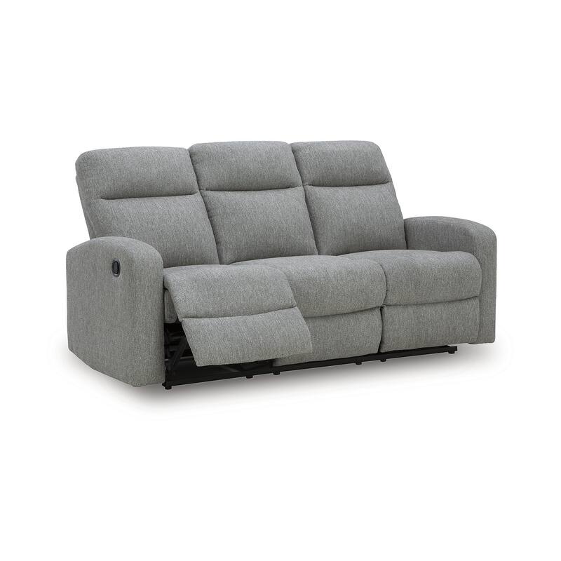 Signature Design by Ashley Carrigan Lane Gray Reclining Sofa - 76"W x 39"D x 39"H