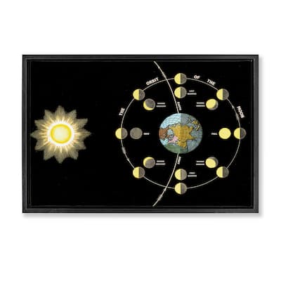 Stupell Moon's Orbit & Phases Framed Floater Canvas Wall Art Design By Phillipa Katz