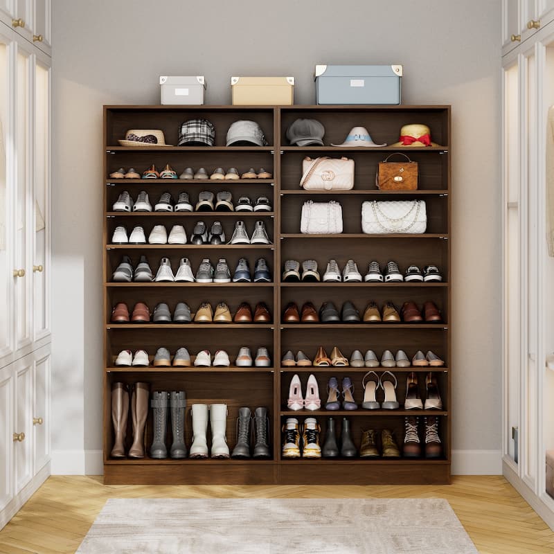 40 Pair Shoe Cabinet with Adjustable Shelves, Large Shoe Storage Rack for Closets, Mudrooms, Entryways