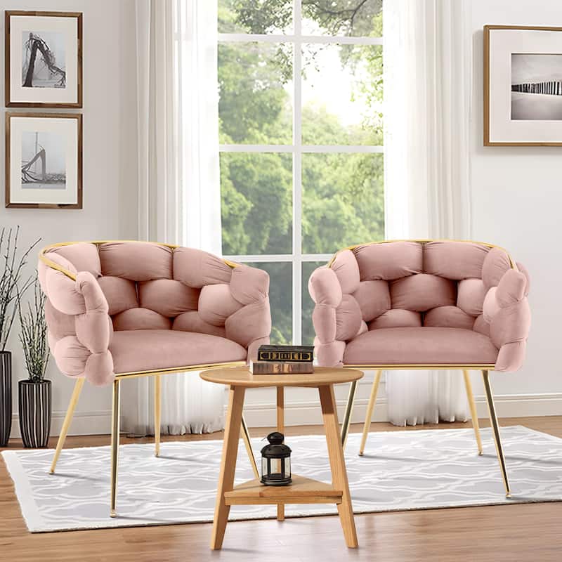 Modern Velvet Dining Chair with Metal Legs