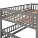 preview thumbnail 9 of 15, Full Over Full Low Bunk Bed with Fence and Ladder for Toddler Kids Teens,Elegant Children Bed,Grey
