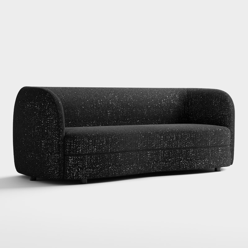 Furniture of America Ophelia Modern Curved Arms Boucle Sofa Set with Round Wooden Legs, 2-Piece or 3-Piece Options
