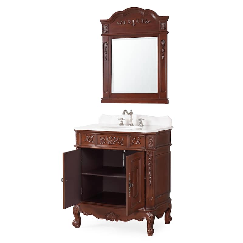 33" Unique Classic Benson Bathroom Sink Vanity - Brown