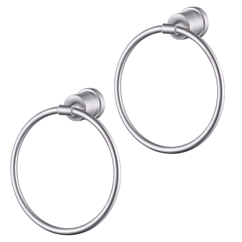 2PCS Wall Mounted Towel Ring - Brushed Nickel