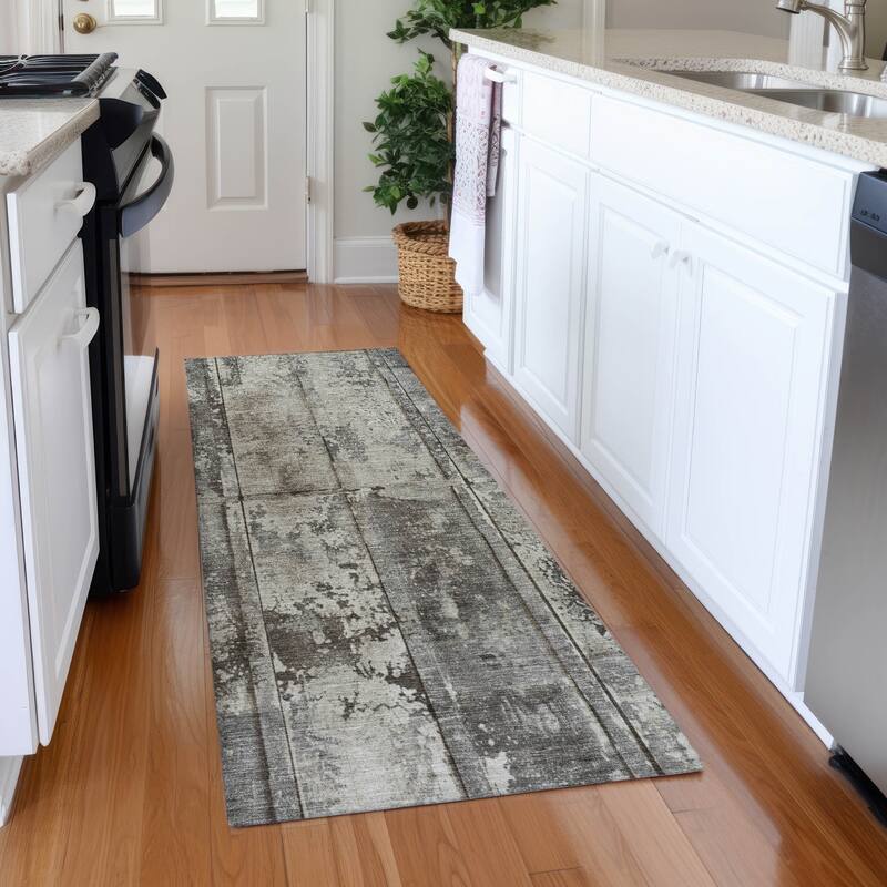 Premium Washable Super Soft Modern Panel Mayfield Rug - Taupe - 2'3" x 7'6"
