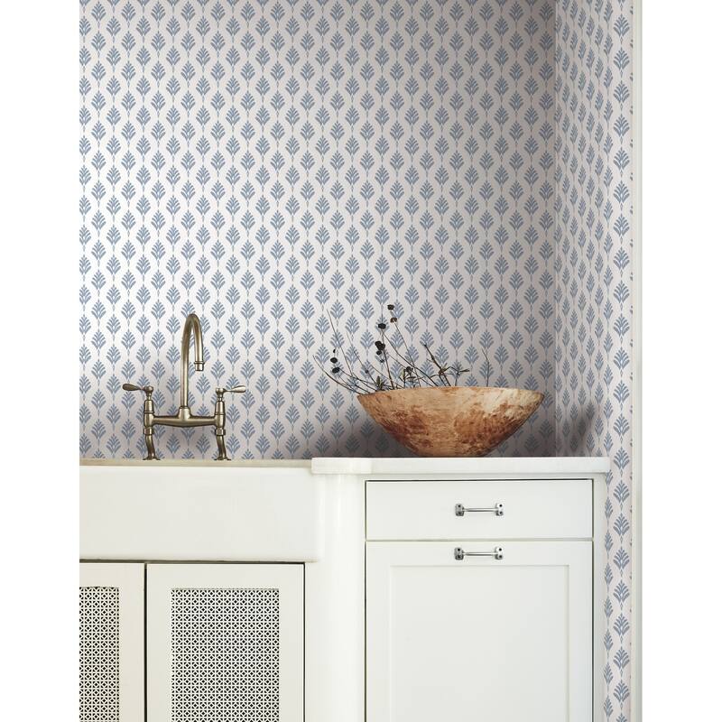Inspired by Color French Scallop Blue Wallpaper