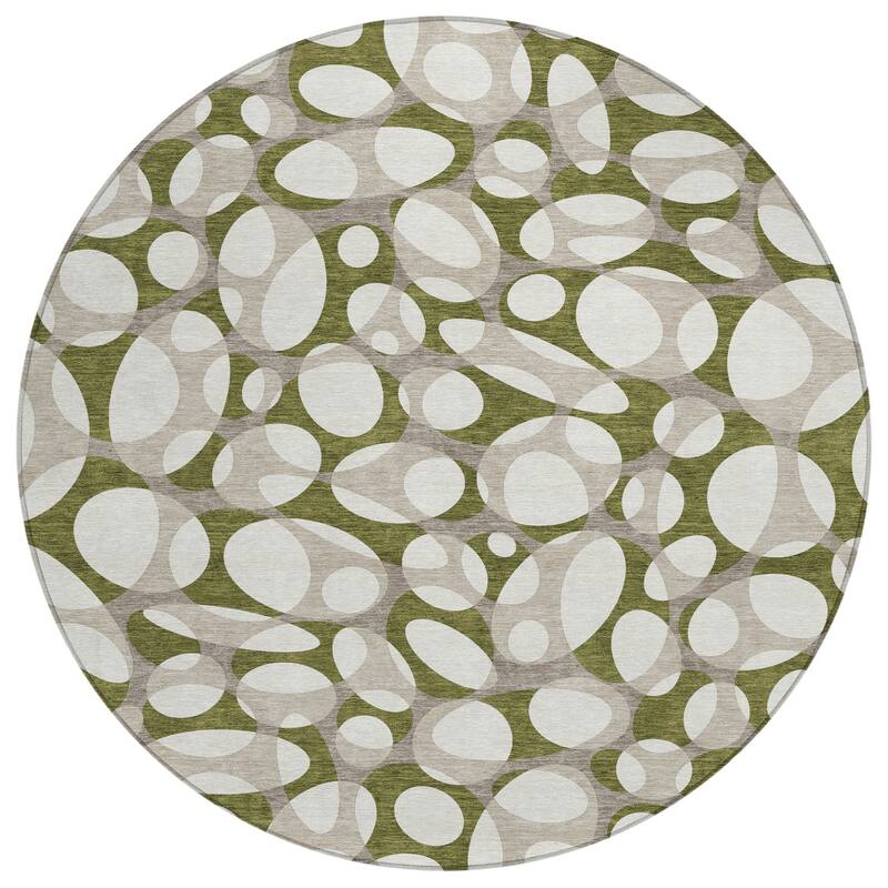 Machine Washable Indoor/ Outdoor Contemporary Saline Chantille Rug