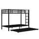 preview thumbnail 7 of 10, Twin XL over Twin XL Metal Bunk Bed Frame with Twin Size Trundle, Plastic Stoppers, Built-in Ladder and Full-Length Guardrails