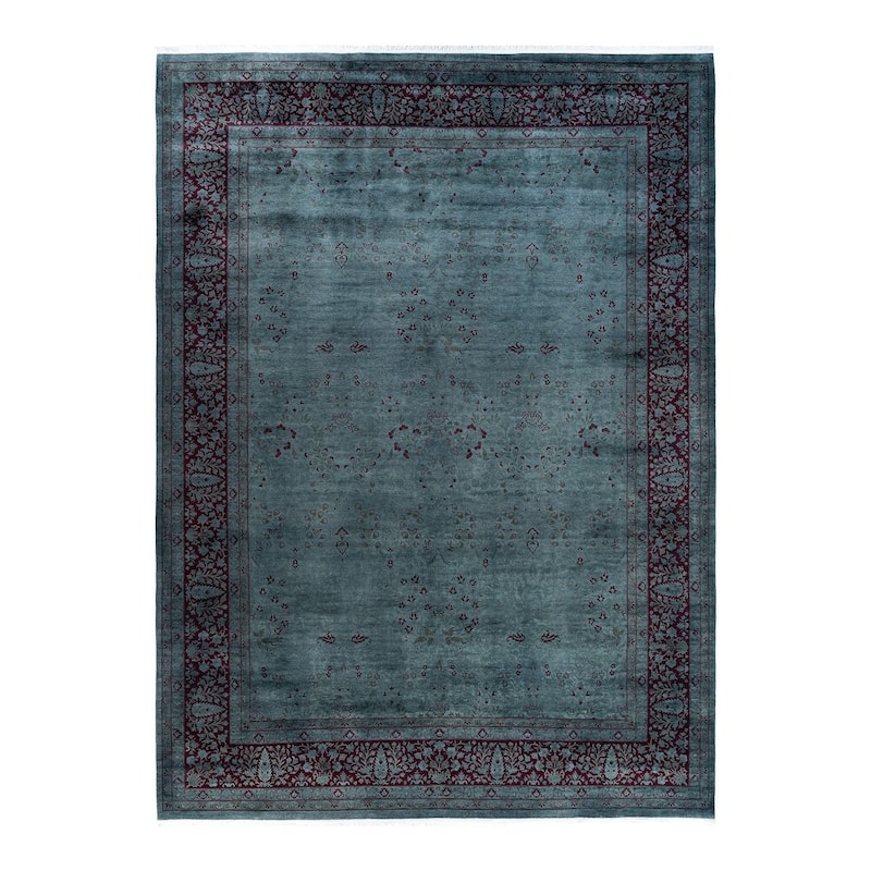 Fine Vibrance One-of-a-Kind Hand-Knotted Area Rug - Gray, 9' 2" x 12' 5" - 9' 2" x 12' 5"