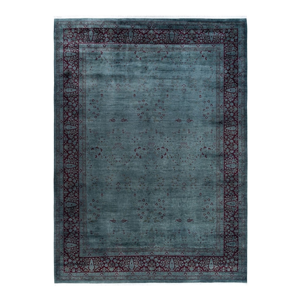 Fine Vibrance One-of-a-Kind Hand-Knotted Area Rug - Gray, 9' 2" x 12' 5" - 9' 2" x 12' 5"