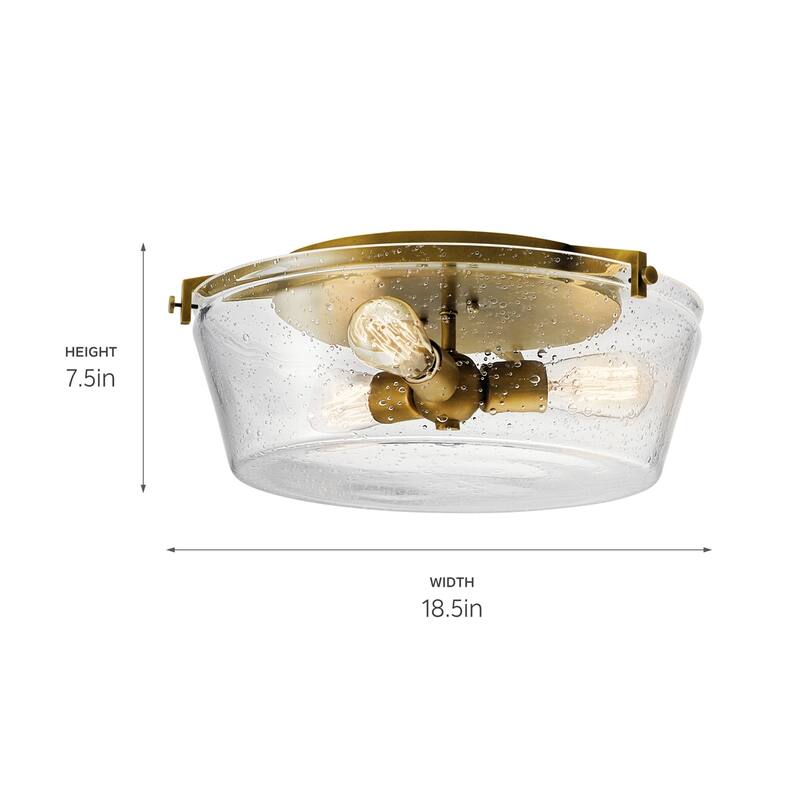 Kichler Lighting Alton Collection 3-light Natural Brass Flush Mount