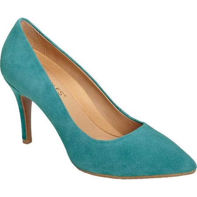 teal suede pumps