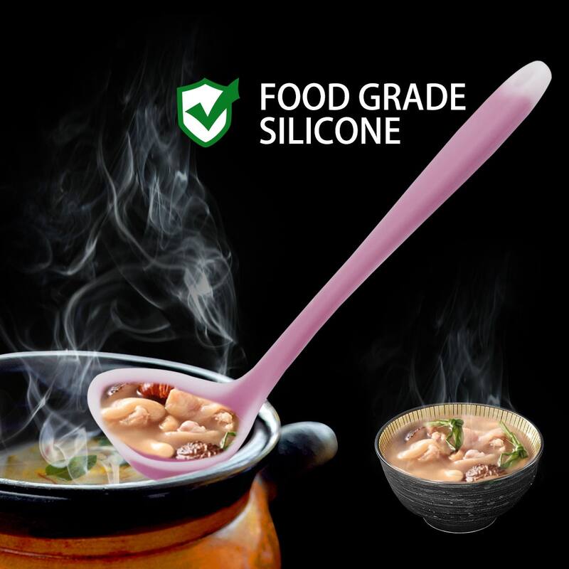 11.4" Silicone Soup Spoon Ladle Kitchen Serving Utensil Cooking Baking Fuchsia