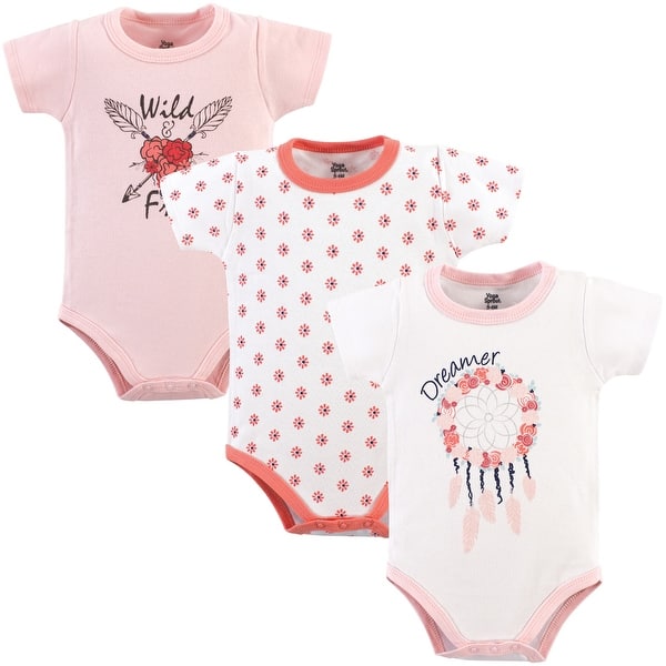 slide 1 of 1, Yoga Sprout Baby Girl Cotton Bodysuits 3pk, Dream Catcher 0-3 Months - Dream Catcher 3-Pack